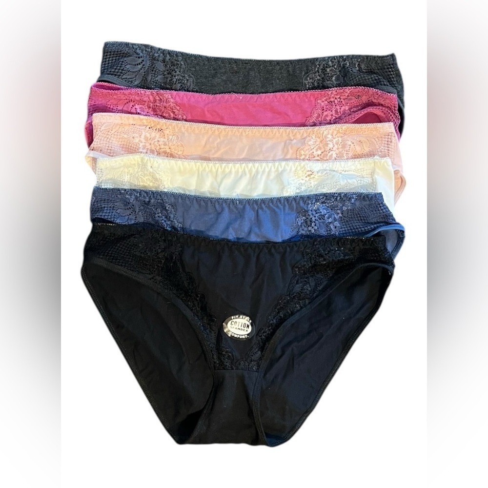 Mamia Cotton & Lace Panties – 6-Pack – Size XL